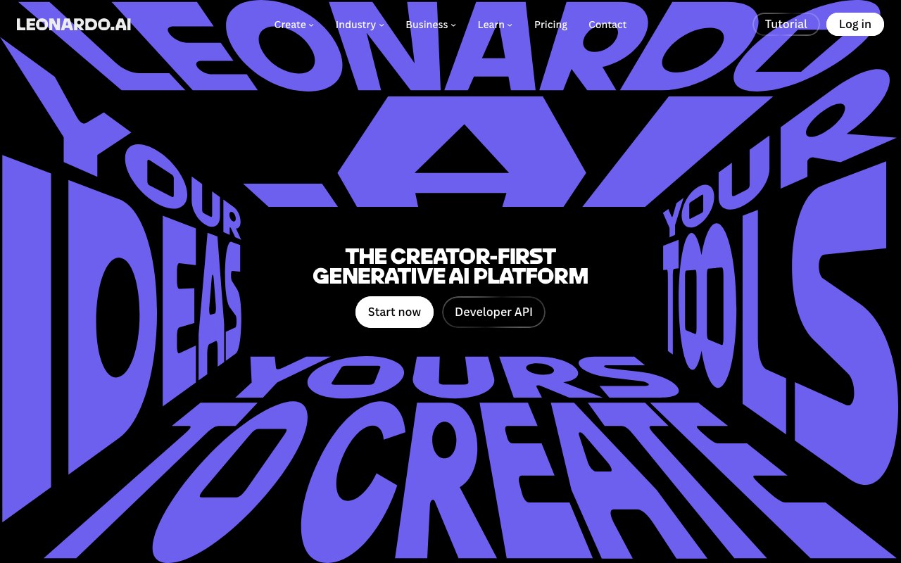Screenshot der Leonardo AI-Website
