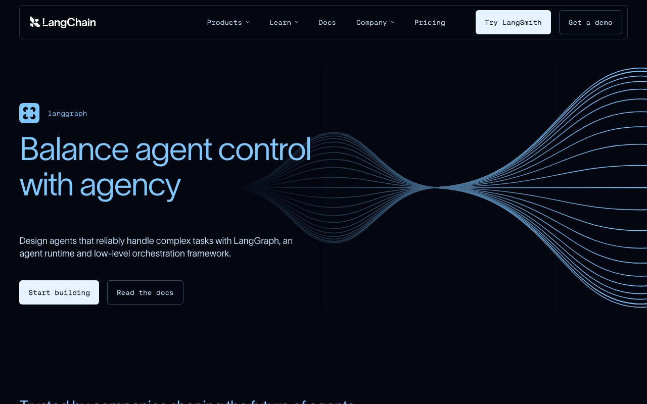 Screenshot der LangGraph-Website