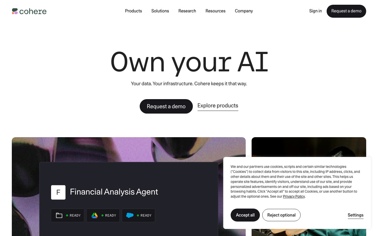 Screenshot der Cohere Command-Website